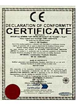 CE 100 Voler Şömine Hazne Sertifikası