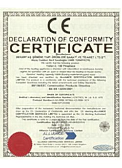 CE 150 Voler Şömine Hazne Sertifikası