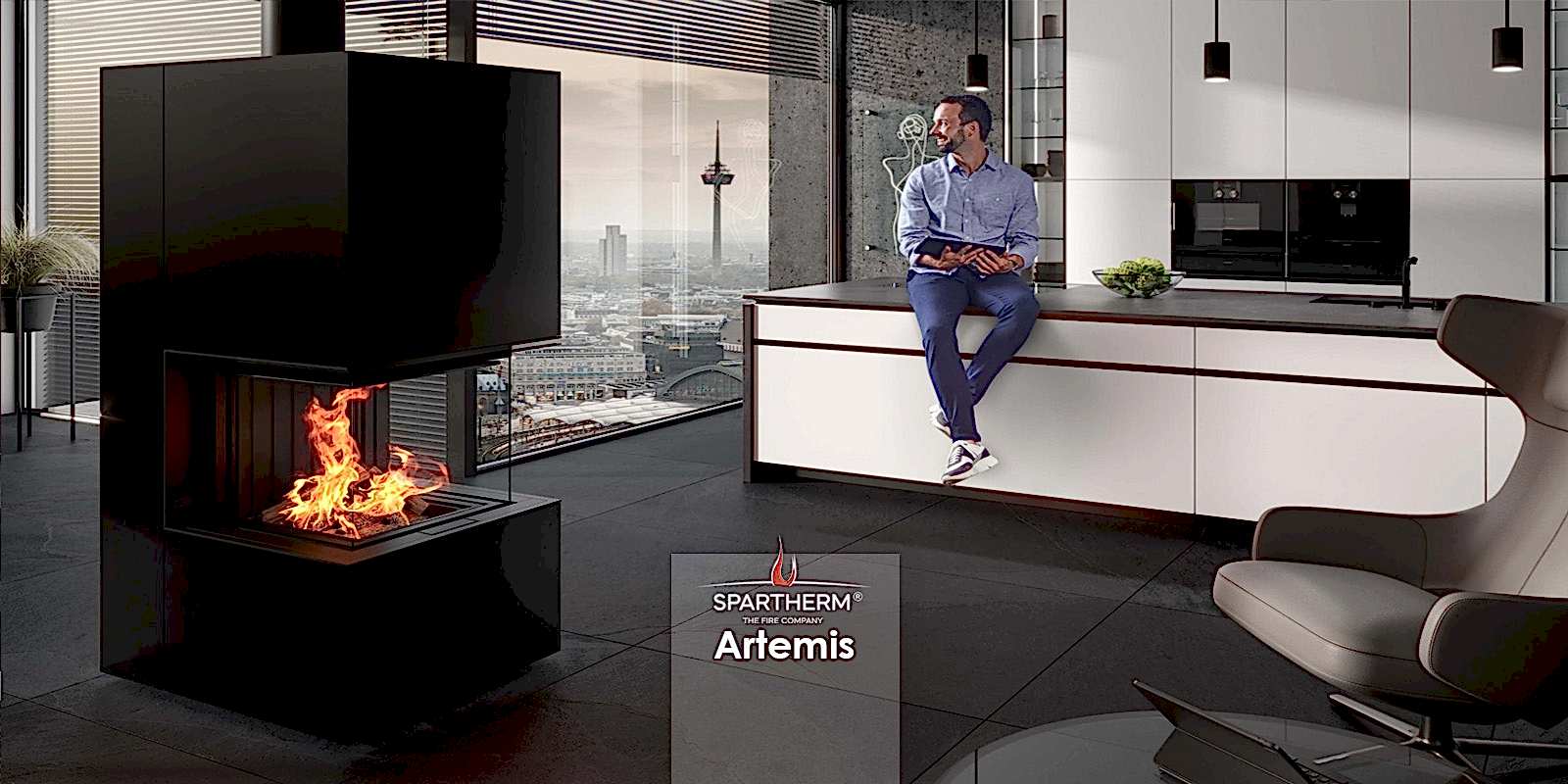 Artemis Odunlu Şömine 